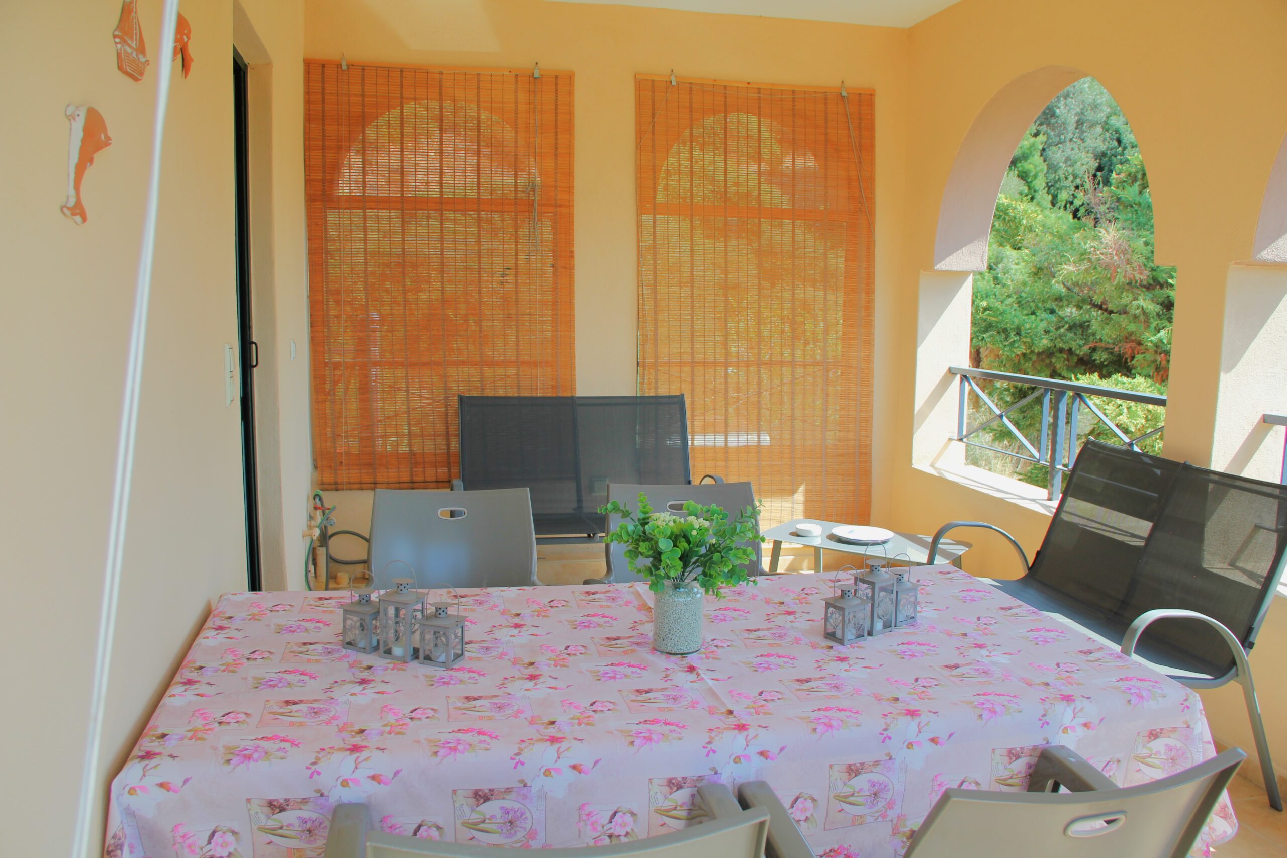 Patio with flowers